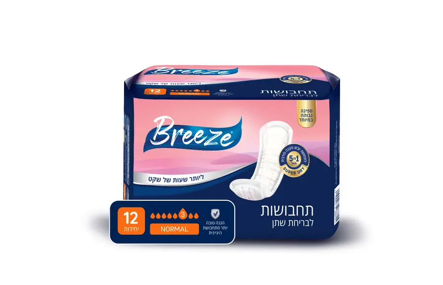 תחבושות בריז - BREEZE נורמל 12 יח'